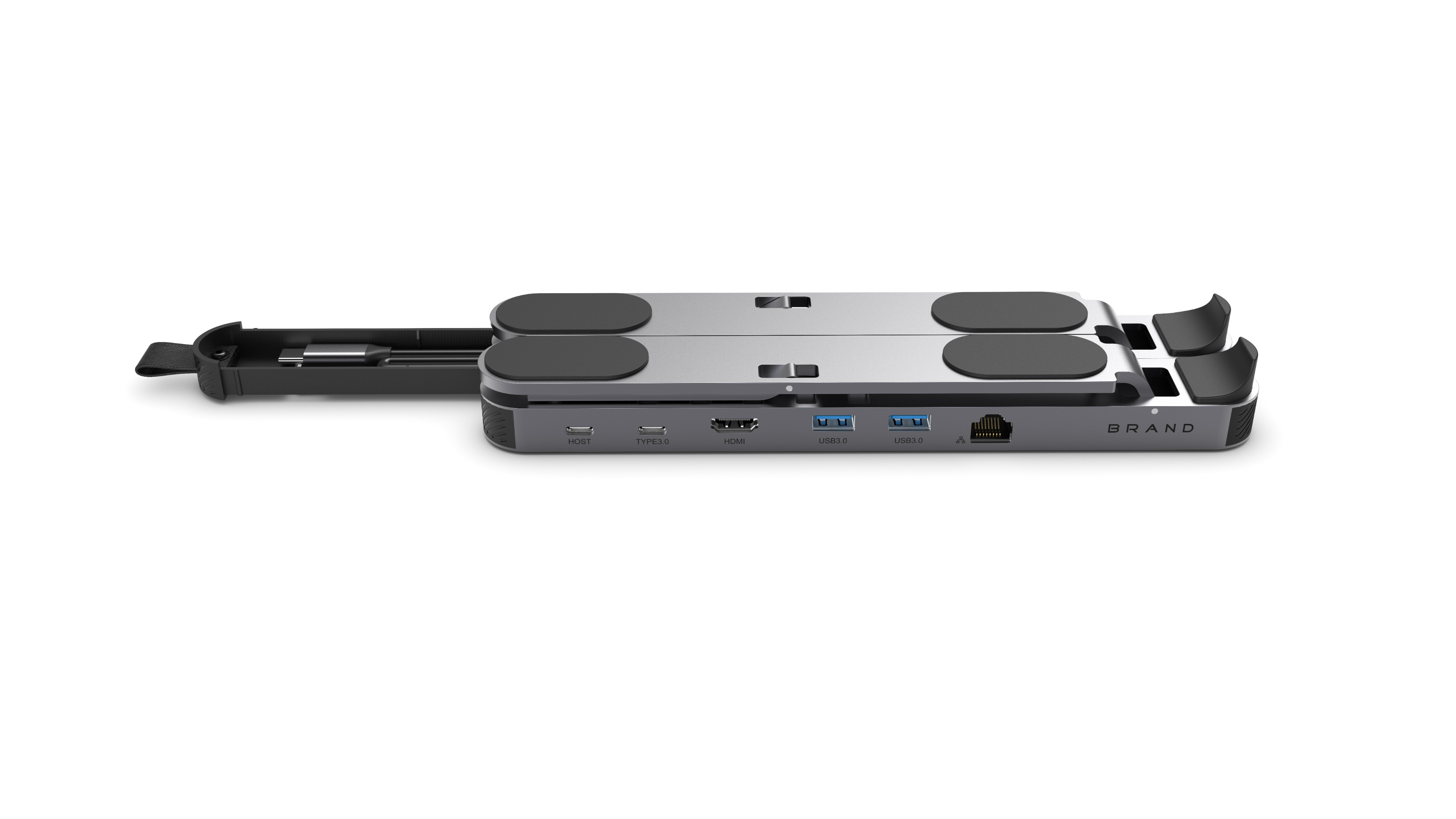 Laptop stand with 6-in-1 USB h