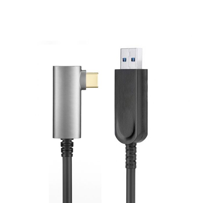 USB3.0 AM to USB-C Active Optical Cable with right angle backward compatible - Image 4